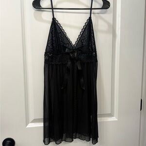 NEW Black Lace Chemise Lingerie Nightie Slip